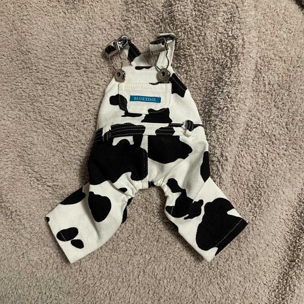 Dog Cow Print Overalls Puppy Chihuahua XS